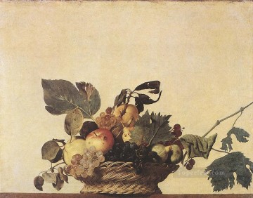 静物 Painting - 果物のかご カラヴァッジョの静物画